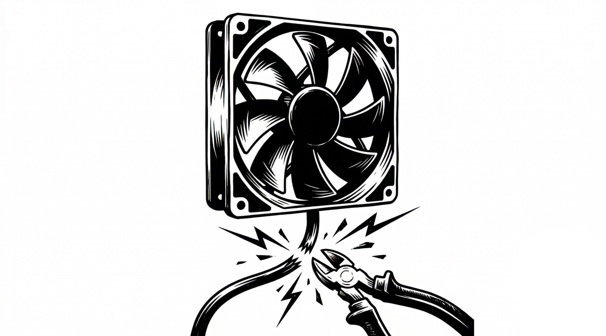 冷却ファンの配線を「うるさいから」切断したエンジニアの顛末