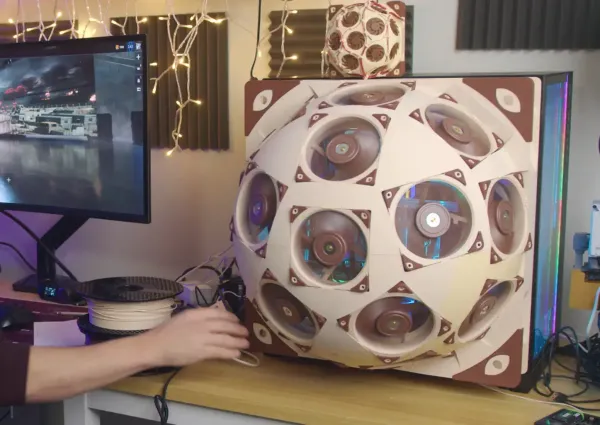 Noctua15基の球体ドームでCPU温度が約20度下がった