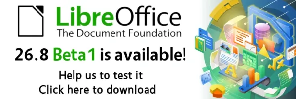 LibreOffice 26.8 Beta1、445コミットで8月へ